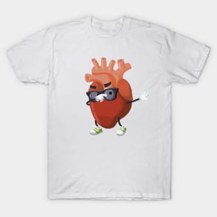 Dabbing cartoon anatomical human heart organ T-Shirt